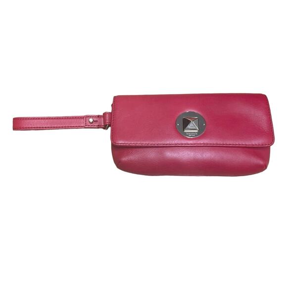 Kate Spade Evan Chrystie Street Leather Cherry Red Wristlet Clutch Case Wallet - Picture 1 of 8